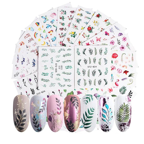 Naklejki wodne do paznokci liście STZ-824