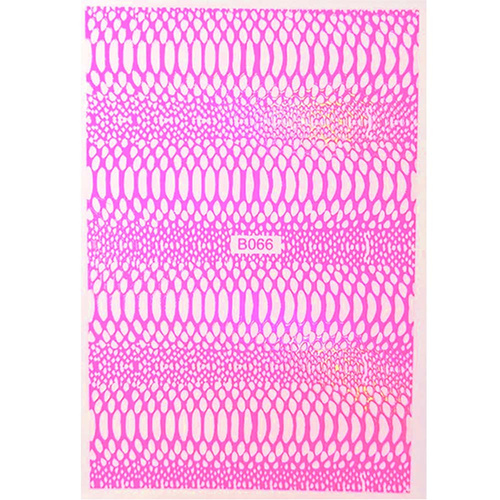 Naklejki do paznokci cienkie samoprzylepne opalizujące skóra węża Snake Skin neon pink
