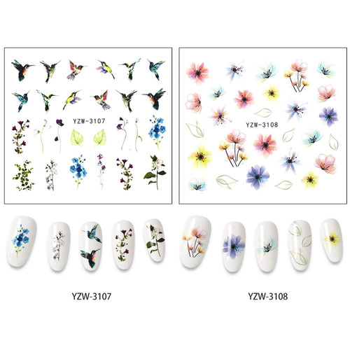 Naklejki wodne do paznokci zwierzęta YZW-3107