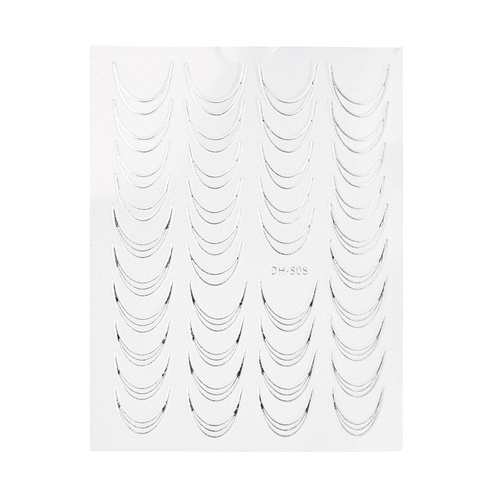 Naklejki samoprzylepne na paznokcie/ French/ Francuska linia uśmiechu 39szt silver DH-808