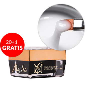 20+1gratis Samopoziomujący mleczny żel budujący self-leveling builder gel LED/UV Freeze Easy Molly Nails by Ewelina Staszak HEMA/Di-HEMA Free 15g