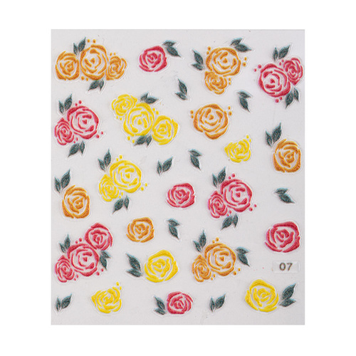 Naklejki biżuteryjne 5D samoprzylepne wypukłe akrylowe kwiaty Nr 07