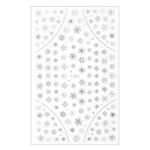 Naklejki do paznokci cienkie samoprzylepne świąteczne Molly Nails F282 srebrne