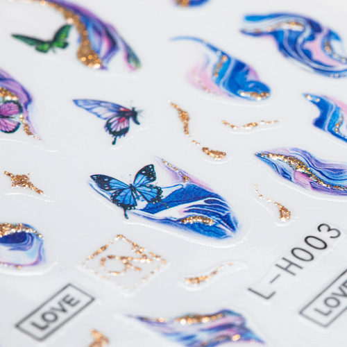 Naklejki do paznokci samoprzylepne motyle L-H003