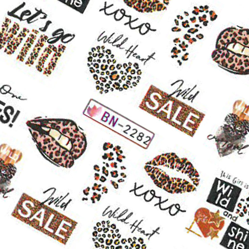 Naklejki wodne do paznokci napisy panterka BN-2282