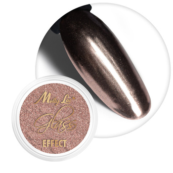 Pyłek lustrzany efekt do zdobień paznokci MollyLac Glass Effect Brown Nr 10