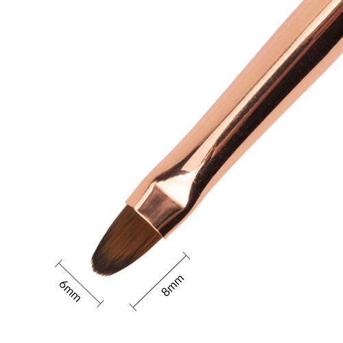 Pędzelek do żelu owalny rose gold No Name Nr 6