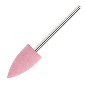 Frez gumowy różowy płomieniowy srebrny trzpień G1020K