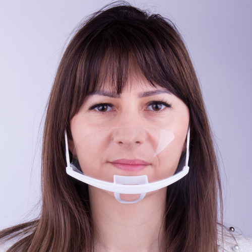 Mini przyłbica ochronna na brodę do zabiegów wielokrotnego użytku biała 1 szt