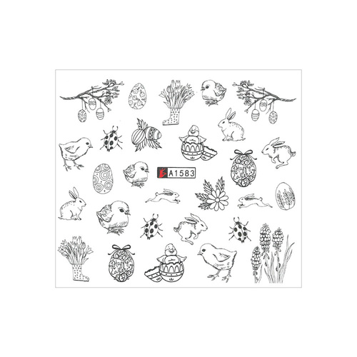 Naklejki wodne do paznokci wielkanocne A-1583