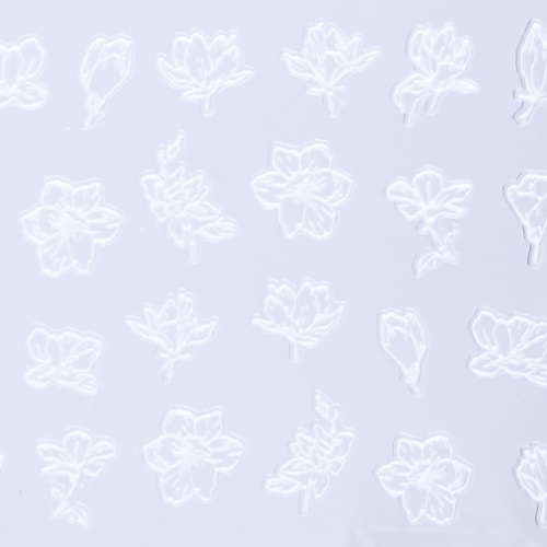 Naklejki biżuteryjne 5D samoprzylepne wypukłe akrylowe kwiaty Nr 93 białe