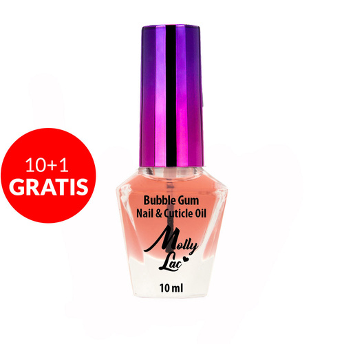 10+1gratis Oliwka do skórek i paznokci Bubble Gum MollyLac 10ml