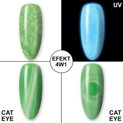 Lakier hybrydowy świecący w ciemności kocie oko MollyLac Night Glowing Exciter HEMA/Di-HEMA Free 10g Nr 678