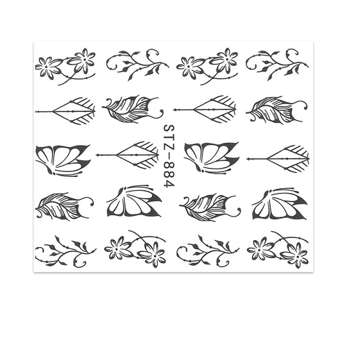 Naklejki wodne do paznokci kwiaty STZ-884