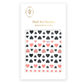 Naklejki do paznokci cienkie samoprzylepne serduszka Z-D4214 nude