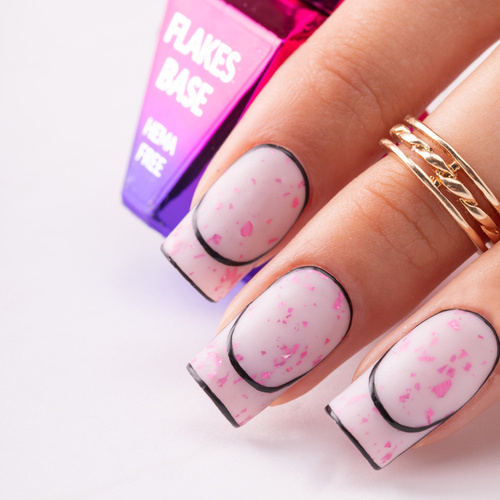 10+1gratis Mleczna baza kauczukowa Flakes Rubber Base Milk&Pink MollyLac HEMA Free 10 gram