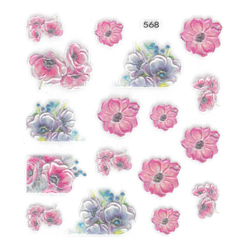 Naklejki do paznokci 5D samoprzylepne kwiaty Nr 568