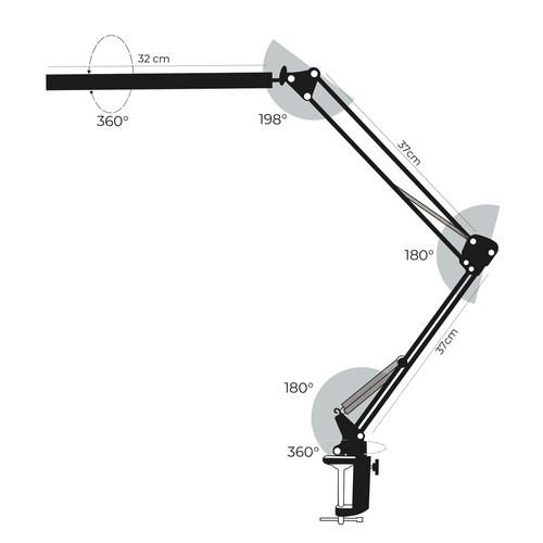 Lampka kosmetyczna biurkowa do manicure 12W biała MT-328