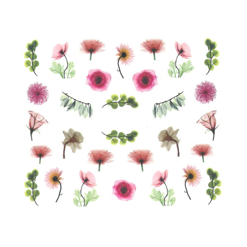 Naklejki wodne do paznokci kwiaty BN-1100