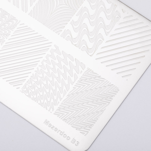Blaszka do stempli ze wzorkami Mezerdoo B3