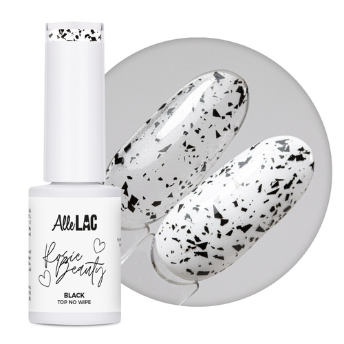 Top z efektem ciętej folii black top no wipe AlleLac x Rosie Beauty 6g
