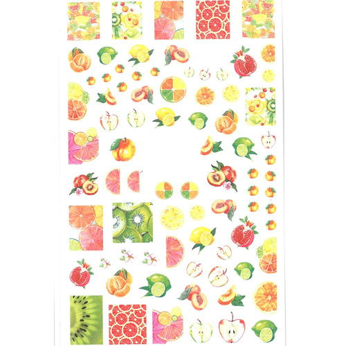 Naklejki do paznokci cienkie samoprzylepne owoce F644