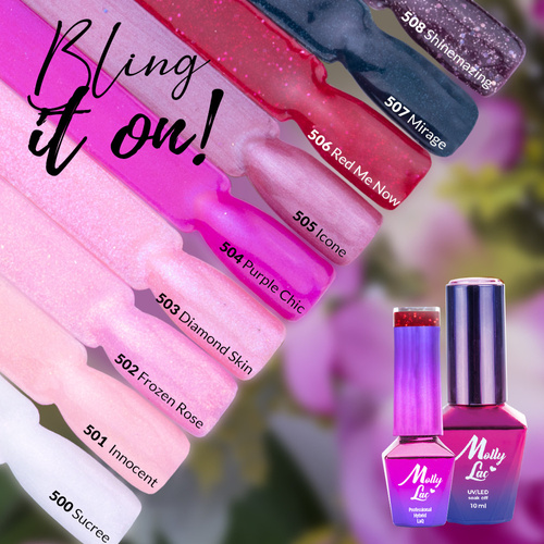 Wzornik MollyLac Bling it on! połysk i mat - 9 kolorów