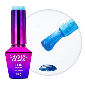 Kolorowy top bez przemywania top no wipe Crystal Glass Molly Nails Baby Blue HEMA/Di-HEMA Free 10g
