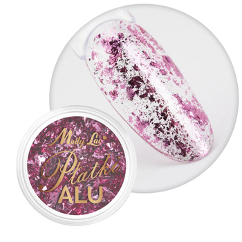 Pyłek do paznokci metaliczne MollyLac Płatki Alu intrygujący róż 0,2 g Nr 4