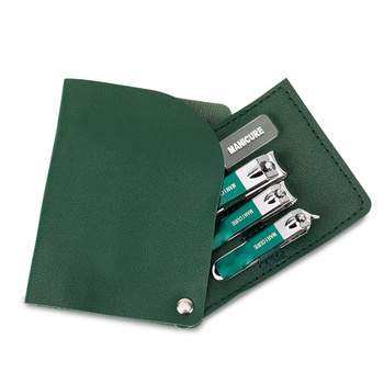 Zestaw 4 akcesoriów kosmetycznych do manicure, pedicure ciemny zielony