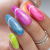 5+1gratis Lakier hybrydowy Molly Nails Neon Flashy Cat Eye HEMA Free 8g Nr 172
