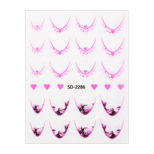 Naklejki samoprzylepne na paznokcie 5D/ French/ Francuska linia uśmiechu 20szt light pink SD-2286