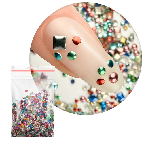 ShinePins gładkie ćwieki błyskotki ozdoby do paznokci mix NTN Premium 5g