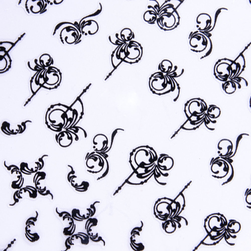 Naklejki do paznokci cienkie samoprzylepne wzory ornamenty CB-176 czarne