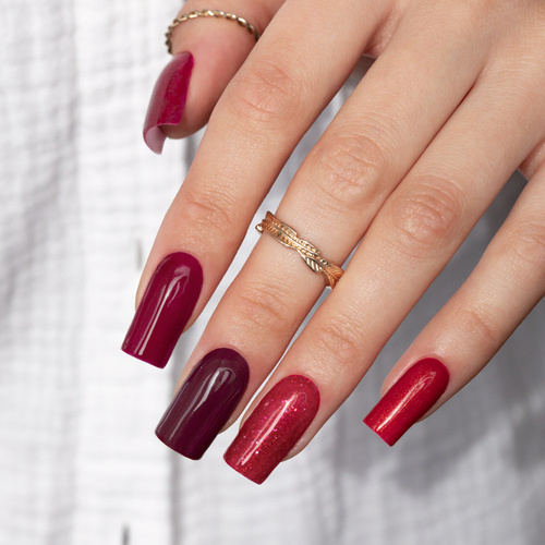 5+1gratis Lakier hybrydowy MollyLac Bling it on! Red me now 10g Nr 506