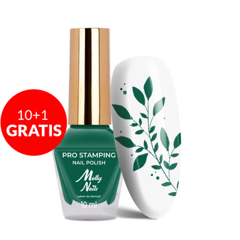 10+1gratis Lakier do stempli i stampingu Molly Nails PRO Stamping Green Nr 12 10ml