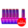 5+1gratis Kolorowy top bez przemywania top no wipe Crystal Glass Molly Nails Red HEMA/Di-HEMA Free 10g