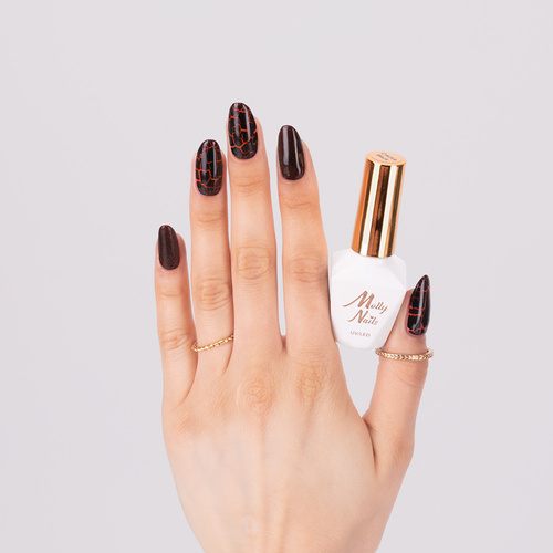 Lakier hybrydowy Molly Nails Crackle Gel black czarny Nr 158 8g
