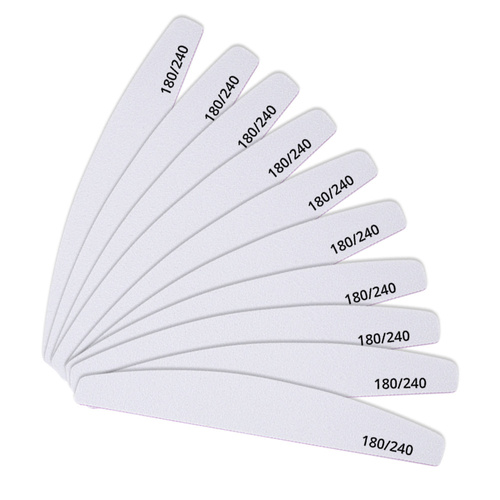 Pilnik do paznokci łódka biały 180/240 pakiet 10szt