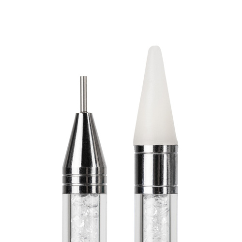 Dwustronny przyrząd aplikator woskowy z sondą do cyrkonii i ozdób Molly Nails biały