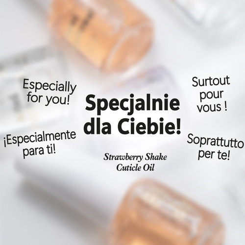 100sztuk Oliwka okazjonalna do skórek i paznokci o zapachu Strawberry Shake z woreczkiem 5 ml