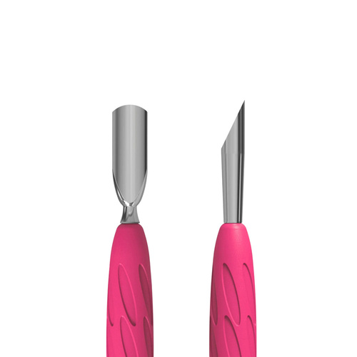 Kopytko do manicure Gummy z silikonową rękojeścią Staleks Uniq 10 TYPE 2 popychacz wąski zaokrąglony i kopytko skośne