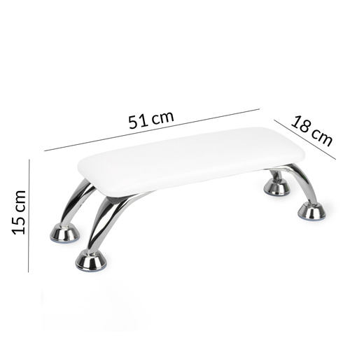 Podpórka do manicure na srebrnych nóżkach Molly Nails biała