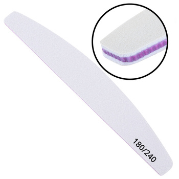 Pilnik do paznokci łódka biały 180/240 pakiet 10szt