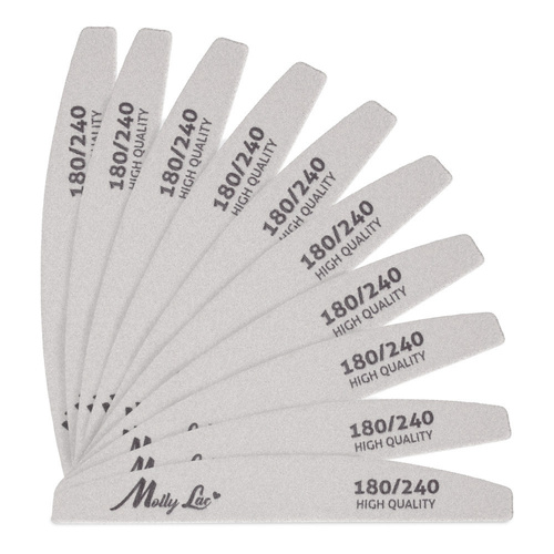 Pilnik do paznokci Bezpieczny Pakiet łódka półksiężyc MollyLac zebra slim 180/240 High Quality 1 szt