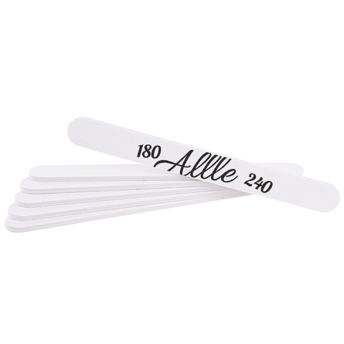 Pilnik do paznokci Bezpieczny Pakiet Allle prosty biały środek 180/240 CU-12 High Quality