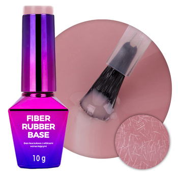 Baza kauczukowa LED/UV z włóknami Molly Nails Rubber Fiber Base Smoky Pink 10g