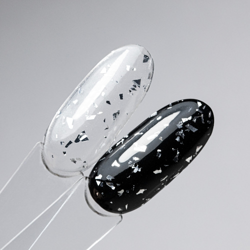 Top z efektem ciętej folii big silver top no wipe AlleLac x Rosie Beauty 6g