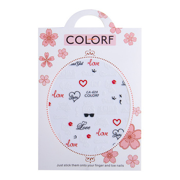 Naklejki do paznokci cienkie samoprzylepne walentynkowe CA-624