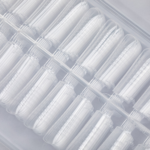 Górne formy do paznokci dualformy do żelu akrylożelu akrylu kwadrat z podziałką Molly Nails 220 szt model PH-68